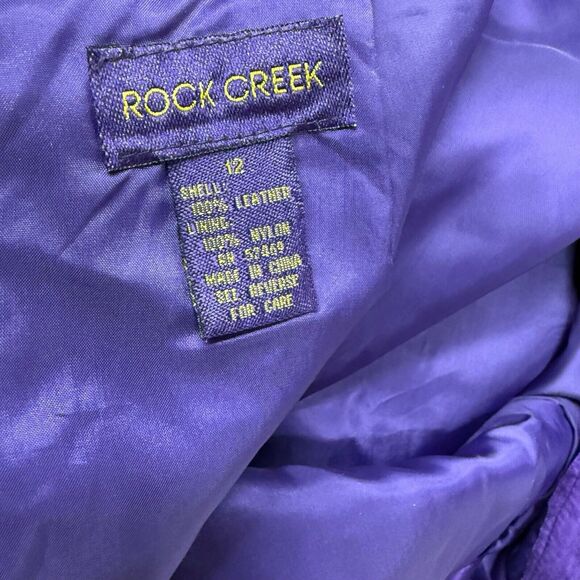 Rock Creek Suede Leather Boho Western Purple Skirt Size 12 Vintage - Picture 9 of 10